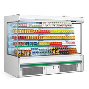 Self-Contained Air Curtain Merchandiser for Beverage and Desserts